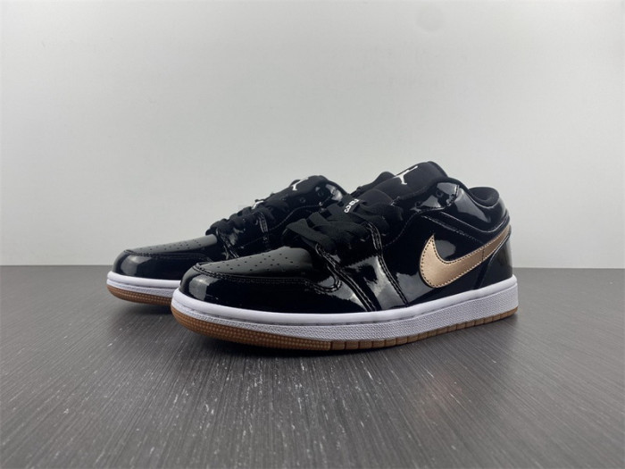 air jordan 1 retro low black gold patent 554723-032