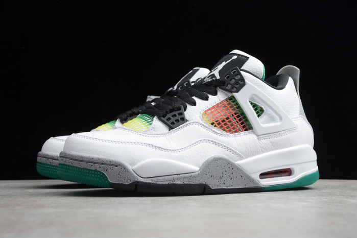 air jordan 4 retro "rasta - lucid green" - aq9129 100