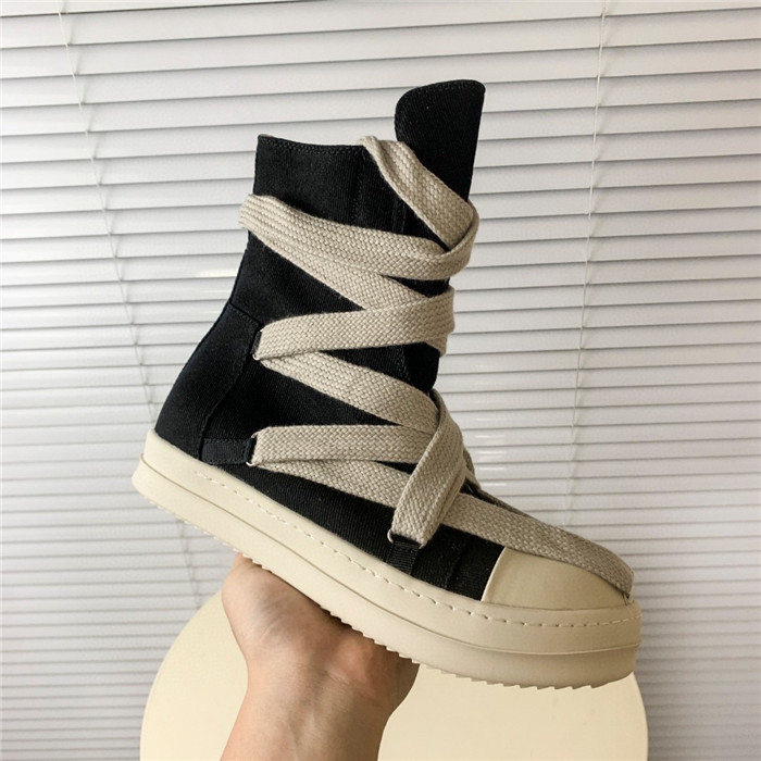 rick owens drkshdw hexa high black pearl milk fat lace