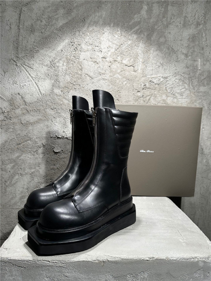 rick owens men''s black moto leather boots cyclops