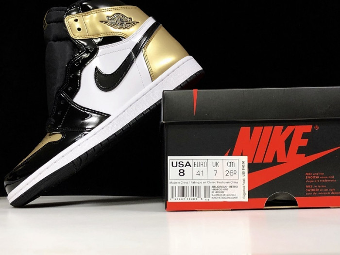 air jordan 1 retro high nrg patent gold toe 861428-007