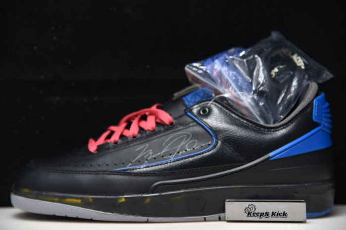 off white air jordan 2 black blue dj4375-004